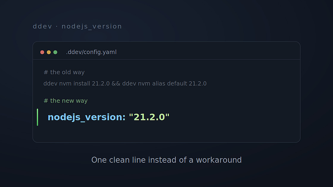 Featured nodejs version ddev