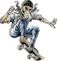 Skull skateboard